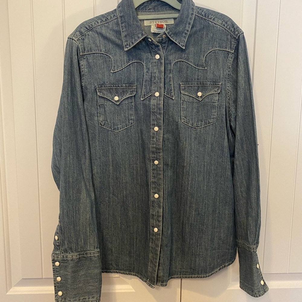 Stetson pearl snap denim shirt